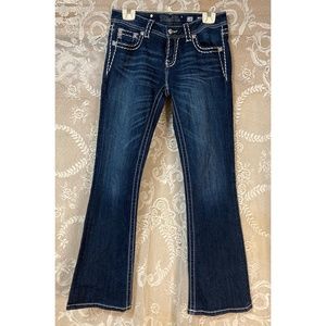 Miss Me Heavy Stitch Flap Pocket Bootcut Jeans